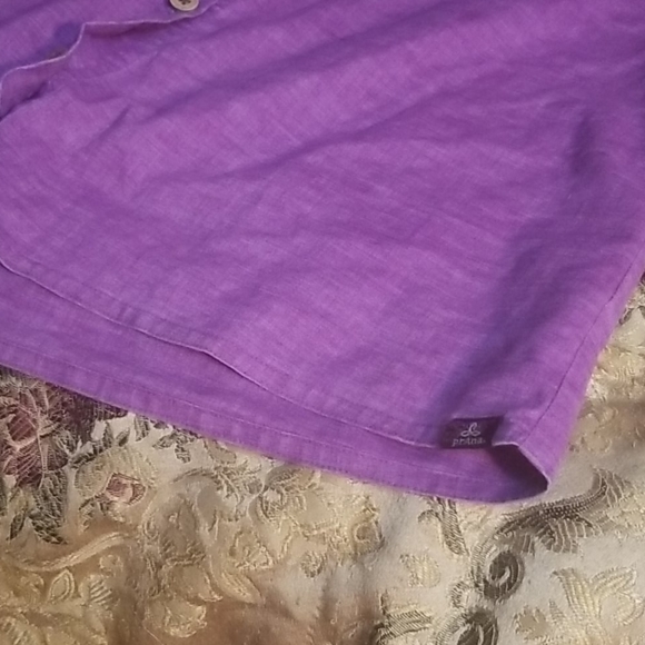 PRANA purple hemp button up shirt - Picture 5 of 7